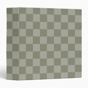 Classeur Motif à carreaux vert olive et gris