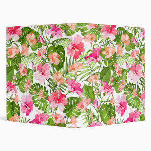 Classeur Motif à hibiscus palm monstère tropicale