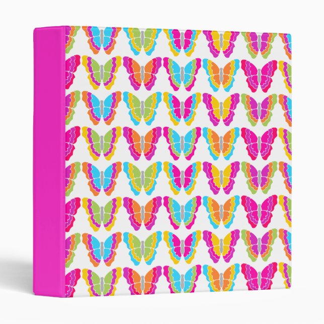 Classeur Motif à papillon arc-en-ciel mignon (Devant/Côté)