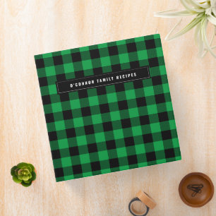 Classeur Motif à plaid de Buffalo noir vert