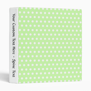 Classeur Motif à points Polka verts et blancs. Spotty.