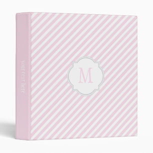 Classeur Motif à rayures rose et blanc