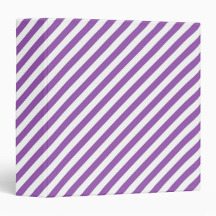 Classeur Motif à rayures violettes et blanches diagonales