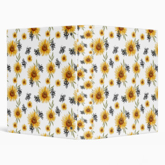 Classeur Motif abeille et tournesol