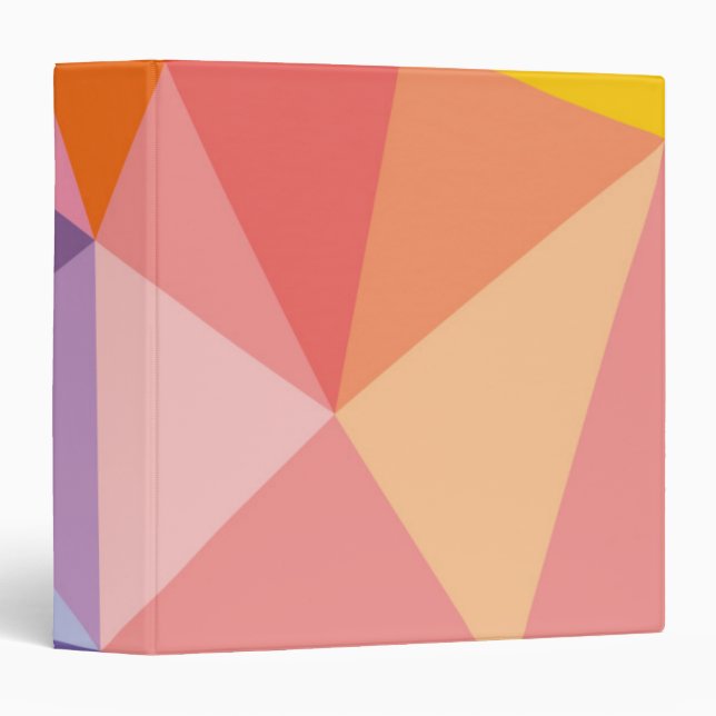 Classeur Motif abstrait coloré de triangle (Devant/Côté)
