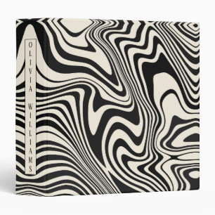 Classeur Motif Abstrait Retro Black Swirl