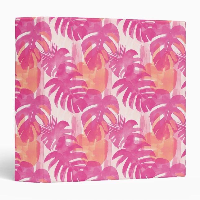 Classeur Motif abstrait simple avec feuilles de monstera, f (Devant/Côté)