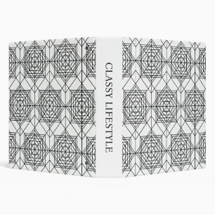 Classeur Motif Abstrait vintage noir et blanc
