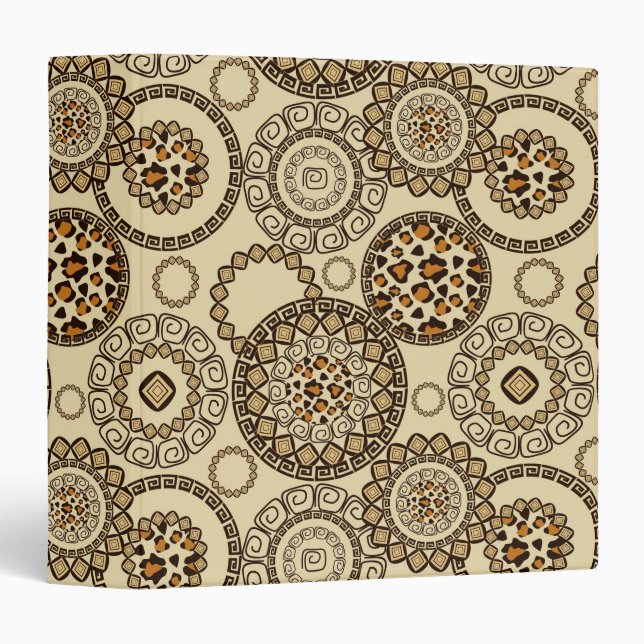 Classeur Motif africain 3 de peau de guépard (Devant/Côté)