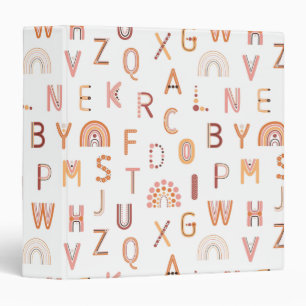 Classeur Motif Alphabet arc-en-ciel amusant