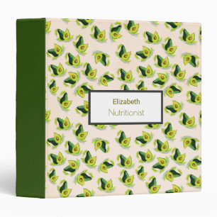 Classeur Motif Aquarelle Avocados Vert