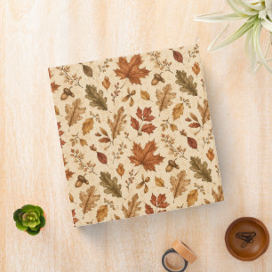 Classeur Motif aquarelle de feuilles d'automne 