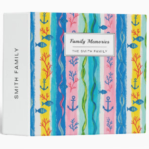 Classeur Motif aquarelle nautique rétro (4)