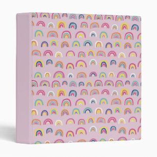Classeur Motif Arc-en-ciel Rose