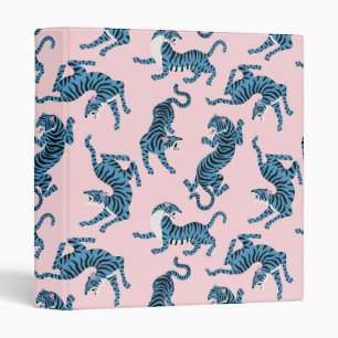 Classeur Motif asiatique de tigre bleu