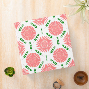 Classeur motif aux fleurs roses