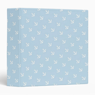 Classeur Motif avec les ancres blanches sur le bleu