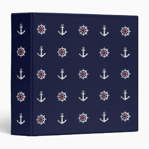 Classeur Motif blanc et bleu rouge d'Ancre