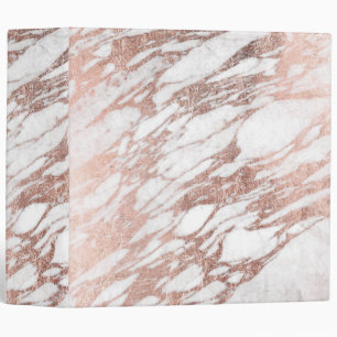 Classeur Motif blanc et rose élégant chic de marbre d'or