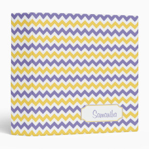 Classeur Motif blanc jaune pourpre de Chevron personnalisé