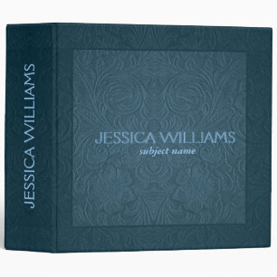 Classeur Motif bleu floral en daim imprimé