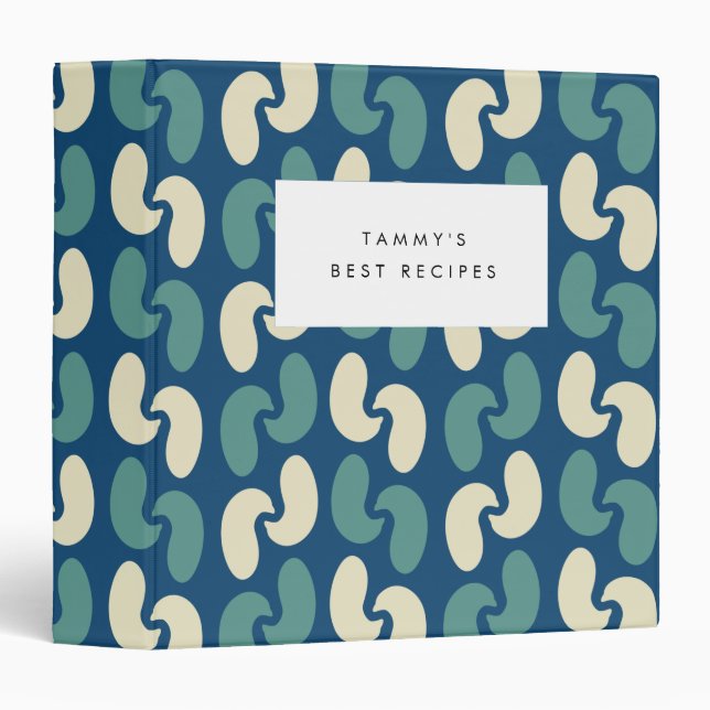 Classeur Motif bleu rétro (Devant/Côté)