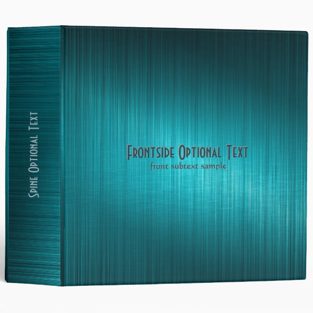 Classeur Motif bleu-vert en métal Customisé (Devant/Côté)