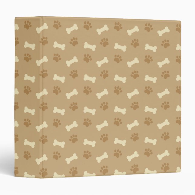 Classeur Motif Brown Empreinte de patte (Devant/Côté)