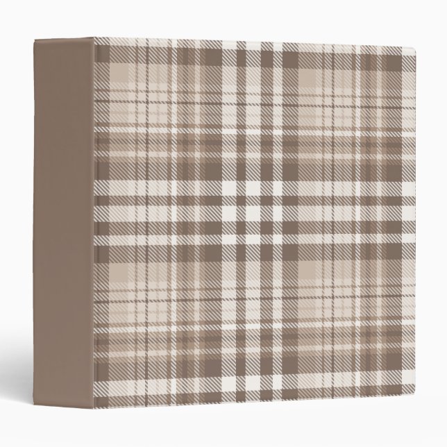 Classeur Motif carreau tartan ton terre neutre  (Devant/Côté)