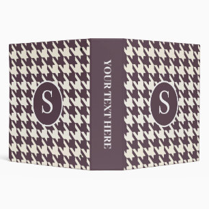 Classeur Motif carreaux classique Violet Prune et Blanc