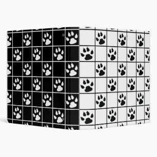 Classeur Motif carreaux pattes griffes noir blanc
