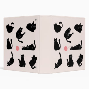 Classeur Motif Chats Noirs