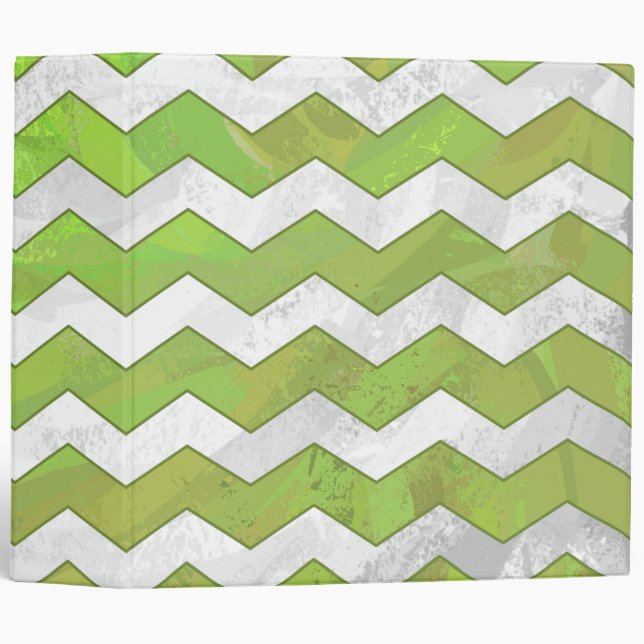Classeur Motif Chevron Vert Kiwi Bash (Devant/Côté)