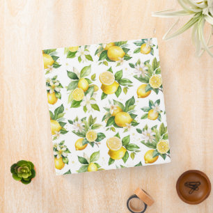 Classeur Motif citron, Fleurs de citron, Feuilles, Citrus
