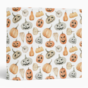 Classeur Motif Citrouille d'aquarelle amusant