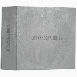 Classeur Motif-Classeur en cuir gris clair