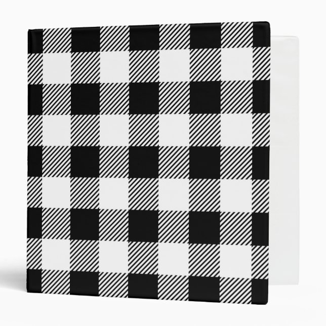 Classeur Motif classique B&W de plaid de contrôle de (Devant/Intérieur)