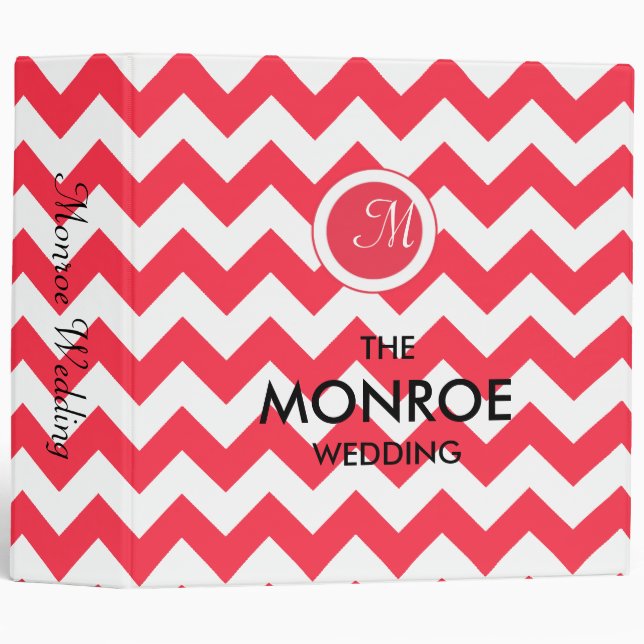 Classeur Motif classique de Chevron de rouge de cerise (Devant/Côté)