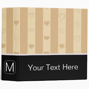Classeur Motif Cœur Moderne Rayure Toscane Monogramme