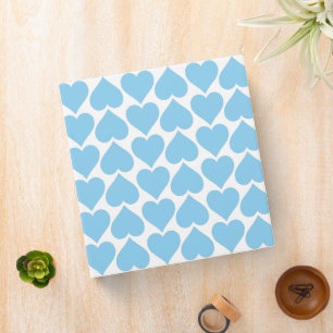 Classeur Motif Cœurs Bleus, Romantique, Amour