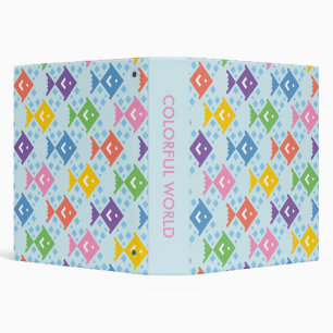 Classeur Motif coloré de poissons de l'océan