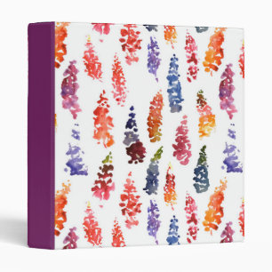 Classeur Motif couleur Aquarelle girly lupine fleurs