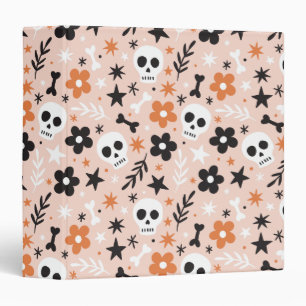 Classeur Motif crâne de fleurs