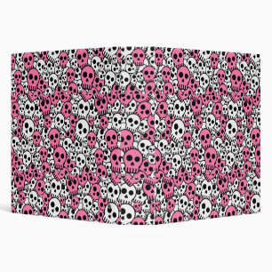 Classeur Motif crâne gothique rose Imprimer
