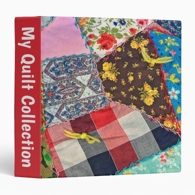 Classeur Motif Crazy Quilt (Devant/Côté)