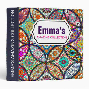 Classeur Motif créatif d'art de cercles de mandalas floraux