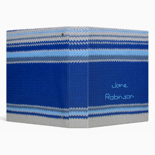 Classeur - Motif Crochet en Bleu Grilles