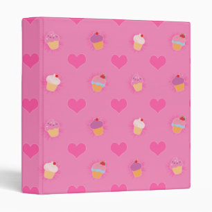 Classeur Motif Cupcake rose