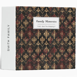 Classeur Motif Damask Noir Or Persan (5)