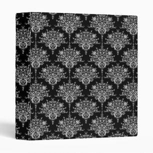 Classeur Motif damassé élégant noir et blanc